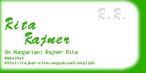 rita rajner business card